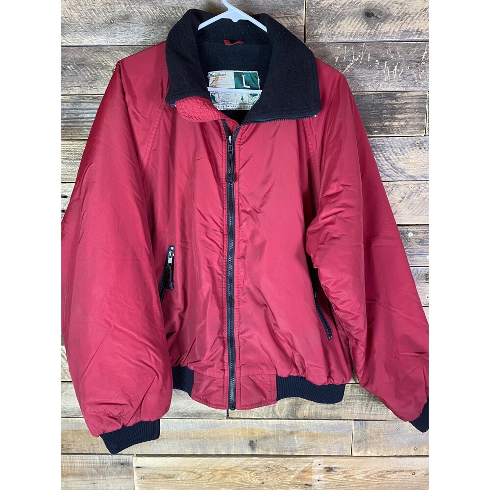 Wear Guard Mens Sz  L Maroon Red Lined Full Zip Coat Style 401